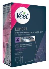 Veet EXPERT Zestaw do pielęgnacji okolic intymnych z kremem i pianką 2x50ml