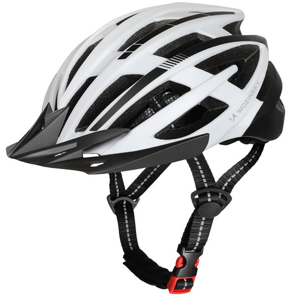 Kask rowerowy MTB z odpinanym daszkiem i tylną lampką USB 54-57 cm