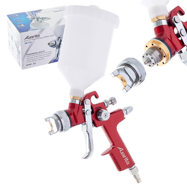Pistolet Lakierniczy RED AUARITA HVLP 1.7mm AB-17 Zbiornik 600ml