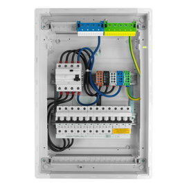 Rozdzielnica modułowa podtynkowa 2x12 zabezpieczona 10xMCB 1xRCCB VDE okablowana