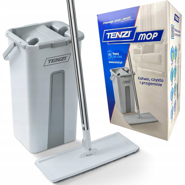 TENZI MOP Płaski Z Wyciskaczem - Mop Z Wiadrem Dwukomorowym