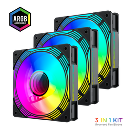 Gamemax Wentylator Obudowy KF300R BK Czarny 120mm Silent