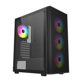 Obudowa FSP M220-BA Mid Tower Czarna bez zasilacza ATX i Micro ATX, z 7