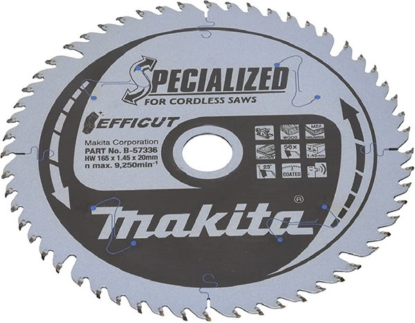PIŁA SPIEKOWA 'EFFICUT' 165 20 56Z DO DREWNA, MDF, LAMINAT - M B-57336