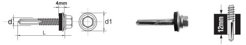 WKRĘT SAMOWIERTNY Z ŁBEM 6-KĄTNYM HWH 5.5 38MM Z EPDM 16MM - 2.0 STO - 531 5.5