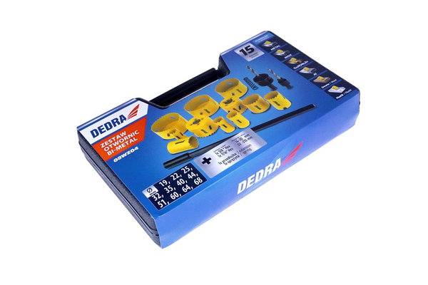 ZESTAW OTWORNIC BI-METALOWYCH 15 SZT. - DED08WZ04
