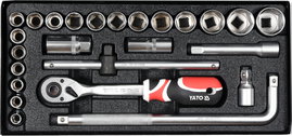 ZESTAW NARZĘDZIOWY 25 CZĘŚCI 1/2'' - YT-12671