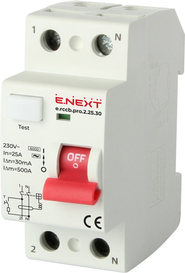 WYŁĄCZNIK RÓŻNICOWOPRĄDOWY RCCB.PRO 2P 25A 30MA - EX-P003004