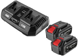 ZESTAW ENERGY+ 2X AKUMULATOR 4AH Z ŁADOWARKĄ PODWÓJNĄ - T 58GE134