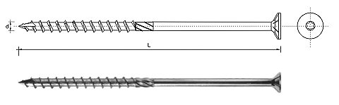 WKRĘT DO DREWNA Z ŁBEM STOŻKOWYM NA TORX 6 140MM T30 - 100.0 SZT - SPKS 6 140