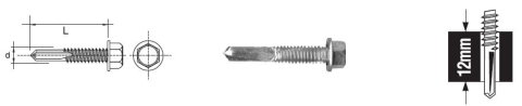 WKRĘT SAMOWIERTNY Z ŁBEM SZEŚCIOKĄTNYM 5.5 67MM 12MM - 2.0 STO - 532 5.5 67