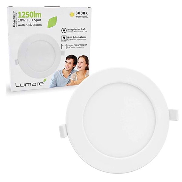 Reflektor Led 18W Wpuszczany Głęb. 26Mm Ip44 3000K