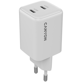 CANYON Ładowarka sieciowa CU45CC GaN 45W 2xPD EU Biała