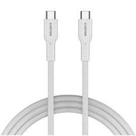 CANYON Kabel OnWire 60CL C-C 60W w oplocie 1m Biały