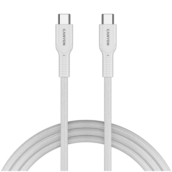 CANYON Kabel OnWire 60CL C-C 60W w oplocie 1m Biały