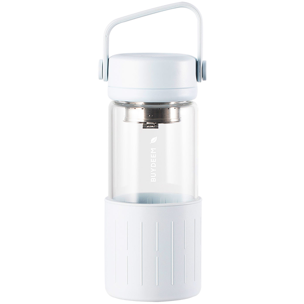 BUYDEEM Szklana butelka z zaparzaczem 300ml, model DG42, kolor Oat White