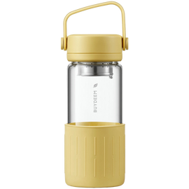 BUYDEEM Szklana butelka z zaparzaczem 300ml, model DG42, kolor Mellow Yellow
