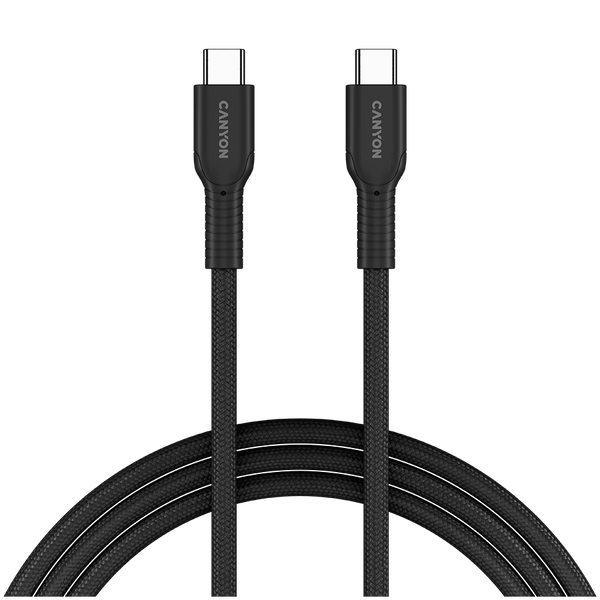 CANYON Kabel OnWire 60CL C-C 60W w oplocie 1m Czarny