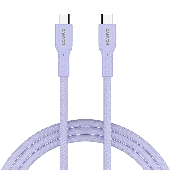 CANYON Kabel OnWire 60CL C-C 60W w oplocie 1m Fioletowy