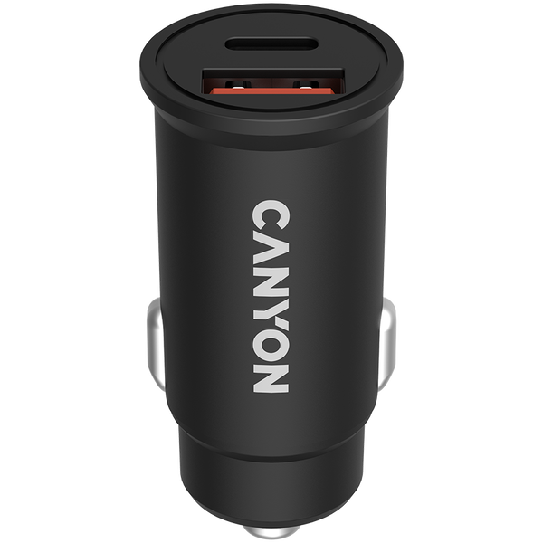 CANYON Ładowarka samochodowa C-20-03 PD 30W QC 3.0 18W USB-C USB-A Czarna