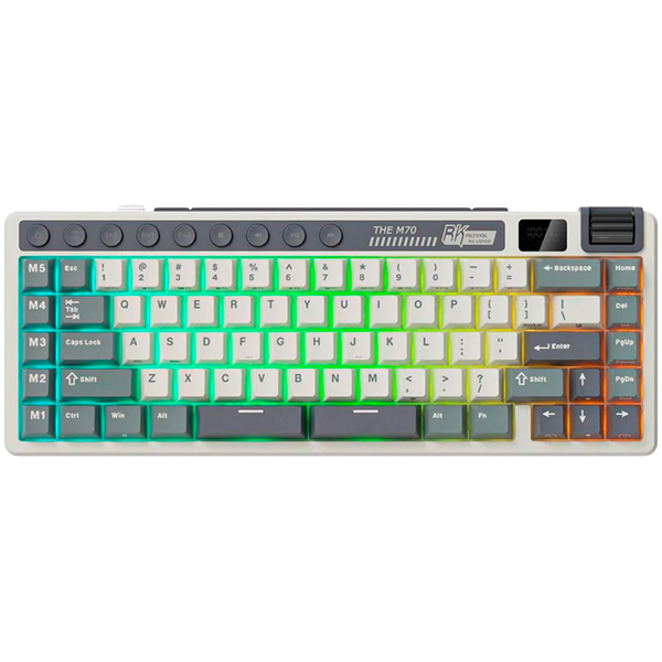 ROYAL KLUDGE RK M70 Cyan Purple Gaming Keyboard Beige switch