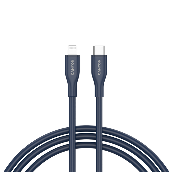 CANYON Kabel CLNM60 C-L 60W MFI 1m Silikonowy Niebieski