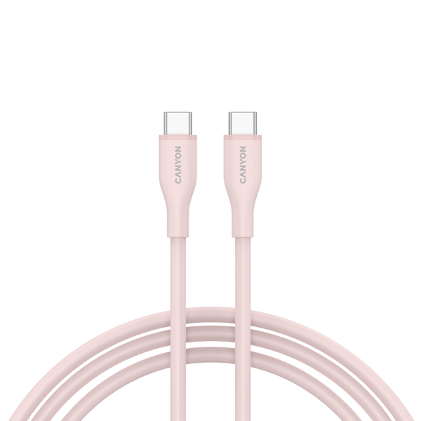 CANYON Kabel CC60SC10 C-C 60W 1m Silikonowy Różowo - Piaskowy