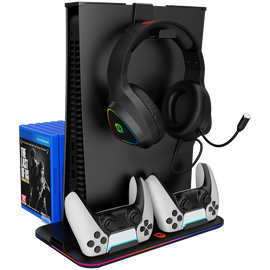 CANYON Wielofunkcyjna podstawka CS-5 RGB PS5 Ładowanie i Chłodzenie 2w1 Czarna