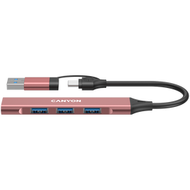 CANYON HUB DS-02 4 w 1 USB-A/C Różowy