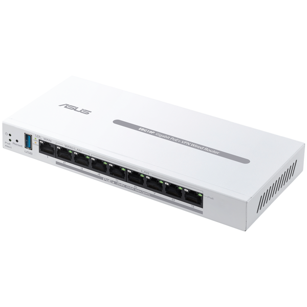 ASUS ExpertWiFi EBG19P Gigabit PoE+ VPN 9 port wired router, 8 PoE+ ports, 123W