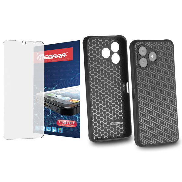 Szkło hybrydowe do HAMMER BLADE VA 5G - 6.56" + ETUI silikonowe czarne TPU
