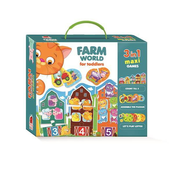 Gra edukacyjna dla maluchów Farma 3 w1 RK1310-01