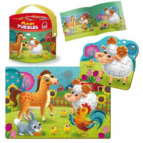 Puzzle edukacyjne Maxi 2W1 farma RK1080-01