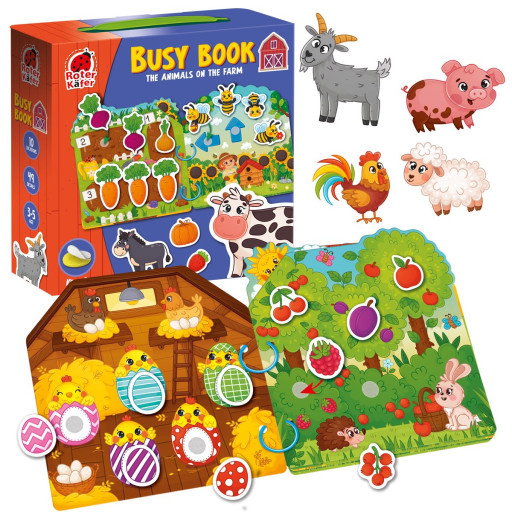Busy book. Gra edukacyjna z rzepami. Zwierzęta na farmie RK1170-02