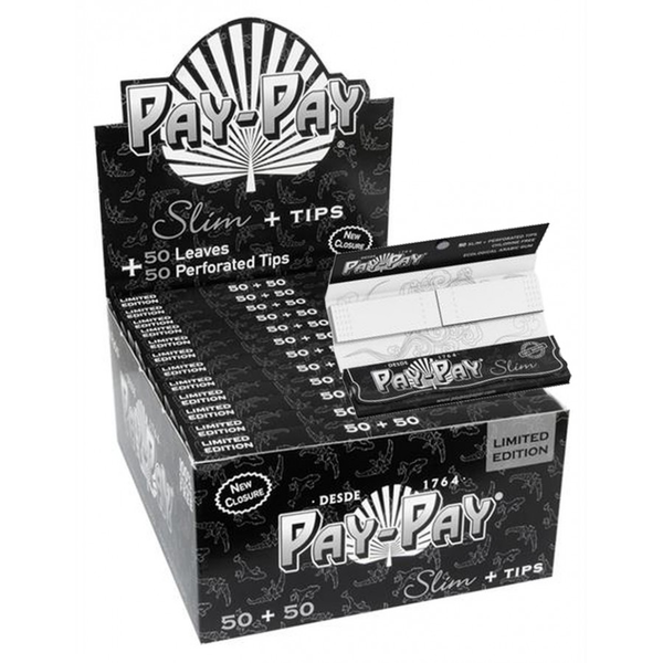 BOX - 24 x Bibułki Pay-Pay Black Edition King Size Slim + Filterki