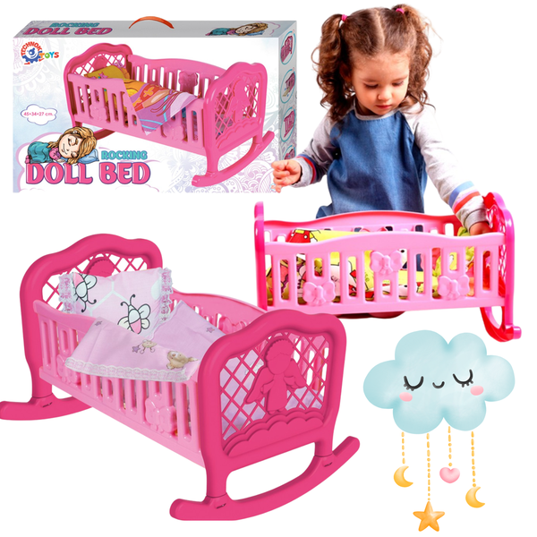 Kołyska dla lalek rozkładana różowa Technok Doll Bed 4524