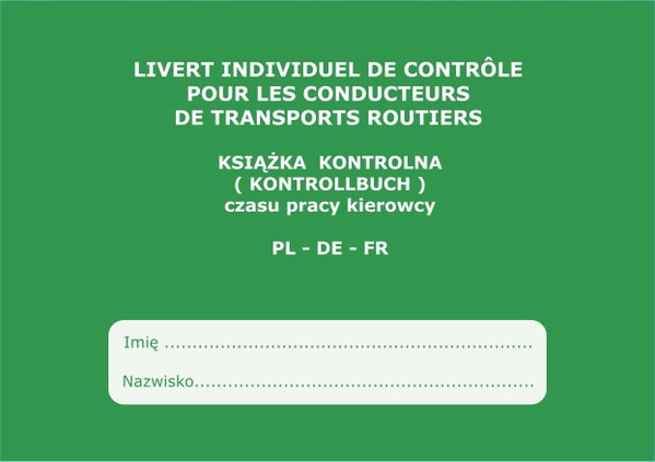 Książka czasu pracy kierowcy PL - DE - FR - 30 szt.