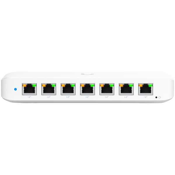 UBIQUITI UniFi Switch Ultra, 8 port, Layer 2, (7) GbE PoE+ output ports, (1) GbE