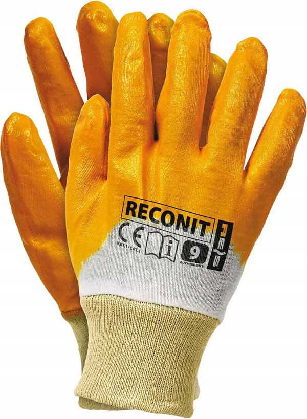 Rękawice robocze / Pomarańczowe / Rozmiar: 9 - L / RECONIT-Y9 - 100 szt.