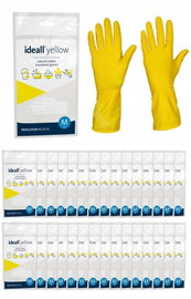 Rękawice Gospodarcze Lateksowe / Żółte / Rozmiar: 8 - M / Ideall Yellow - 120