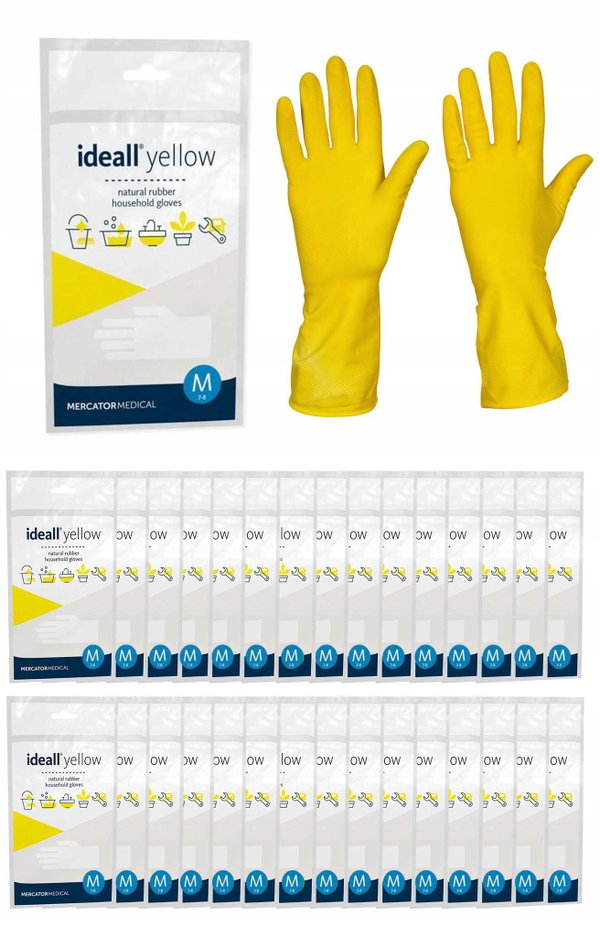 Rękawice Gospodarcze Lateksowe / Żółte / Rozmiar: 8 - M / Ideall Yellow - 120