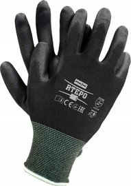 Rękawice robocze / Czarne / Rozmiar: 7 - S / RTEPO_BB7 - 120 szt.