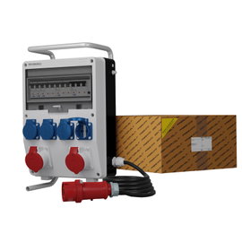 Rozdzielnica budowlana na stojaku z kablem TD-S/FI SKHU 2x16A 4x230V Schuko