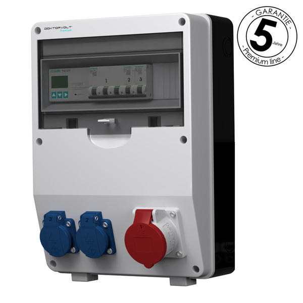 Rozdzielnica budowlana z licznikiem 3F Siemens pTD-S 16A 2x230V gniazda Mennekes