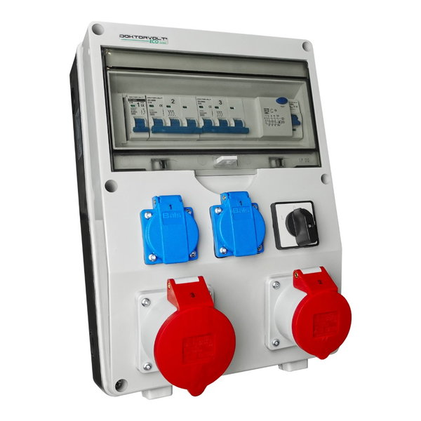 Rozdzielnica budowlana ECO-S/FI 32A/5P 16A/5P 2x230V gniazda Bals Doktorvolt
