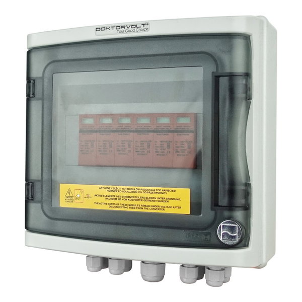 Rozdzielnica PV Fotowoltaiczna Solarna 2-Stringowa DC 1000V T1 T2 PG Doktorvolt