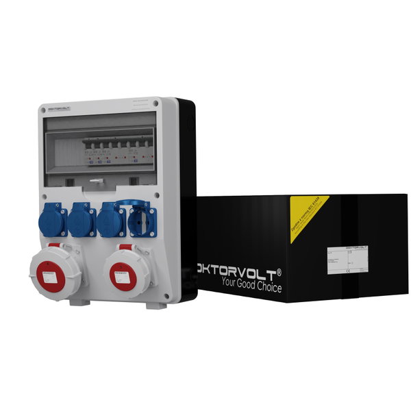 Rozdzielnica budowlana TD-S 32A 16A IP67 4x230V Schuko Doktorvolt DV-0069-D