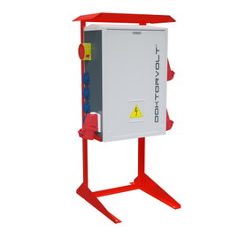 Rozdzielnica budowlana OS-S/FI SET 32A z gniazdami Mennekes 400V 230V na stojaku