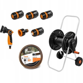 Wózek z wężem 1/2" 20m pistoletem i armaturą BLACK LINE BRADAS 7901