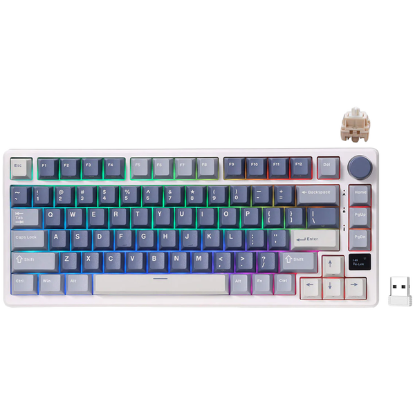 ROYAL KLUDGE RK-M75 Ocean Blue Gaming Keyboard Cream switch